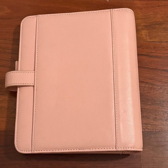 Franklin Planner Classic Vintage Aurora Blush Color Leather Strap Binder Bundle - Picture 6 of 11